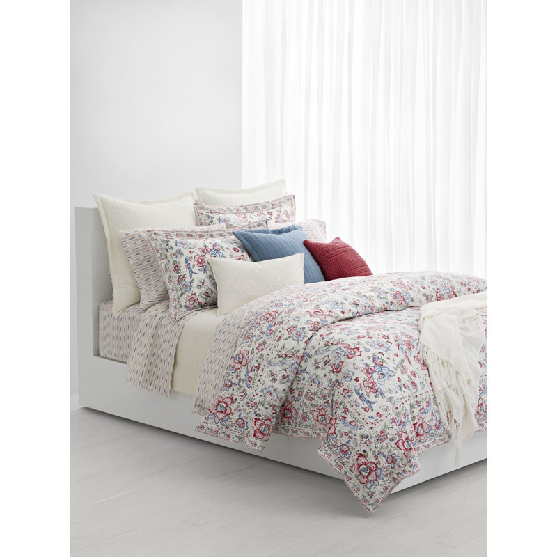 Lauren Ralph Lauren Lucie Cream/Pink/Blue 100 Cotton 230 TC Farmhouse / Country Comforter Set